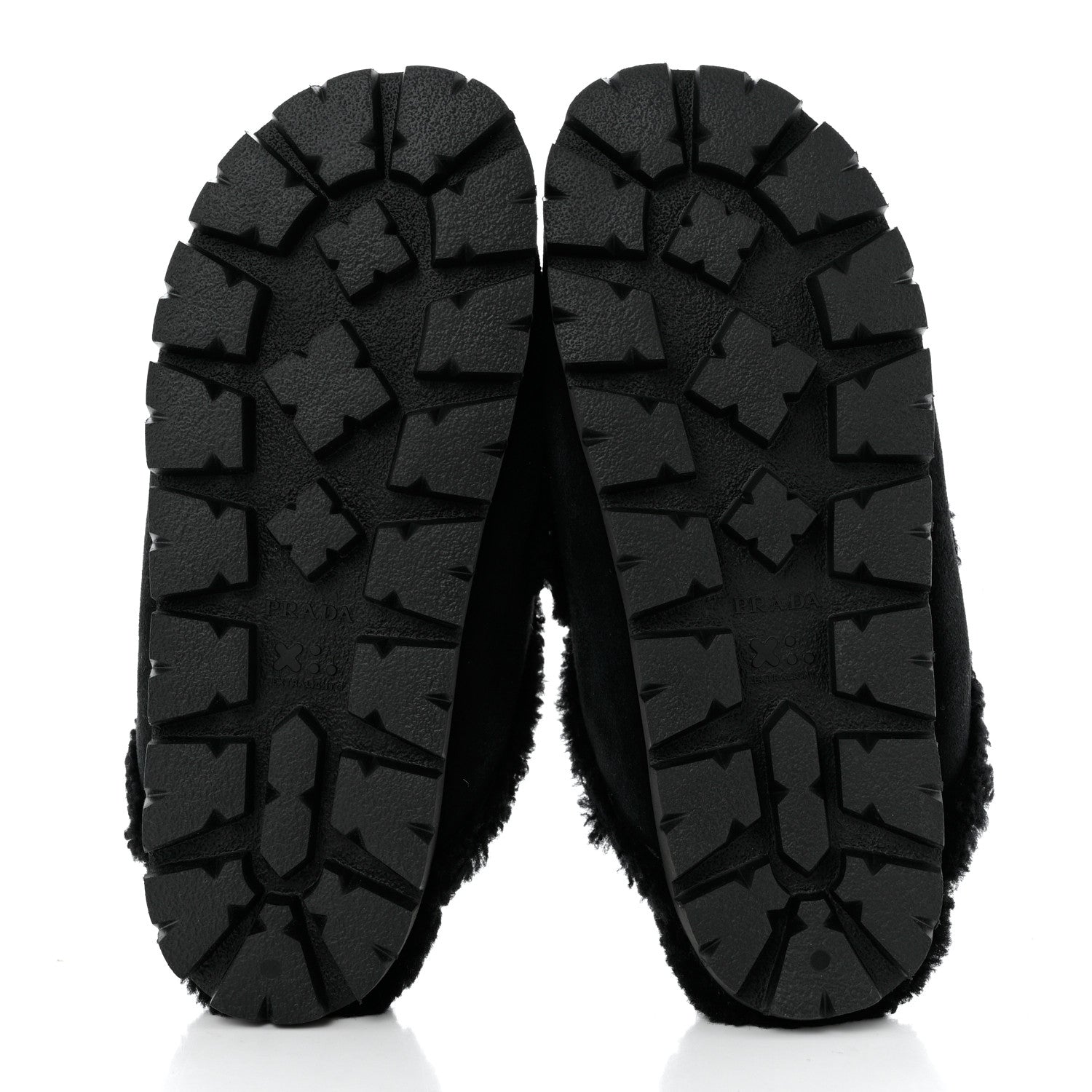 Prada Shearling Triangle Logo 20mm Slippers 38 Black 5 of 9