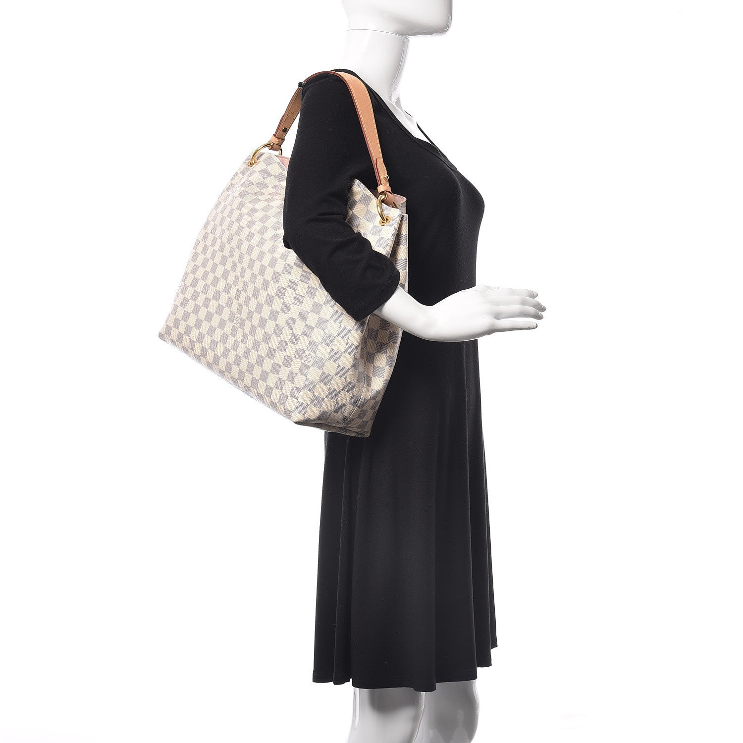 Louis Vuitton Damier Azur Graceful MM Rose Ballerine 2 of 9