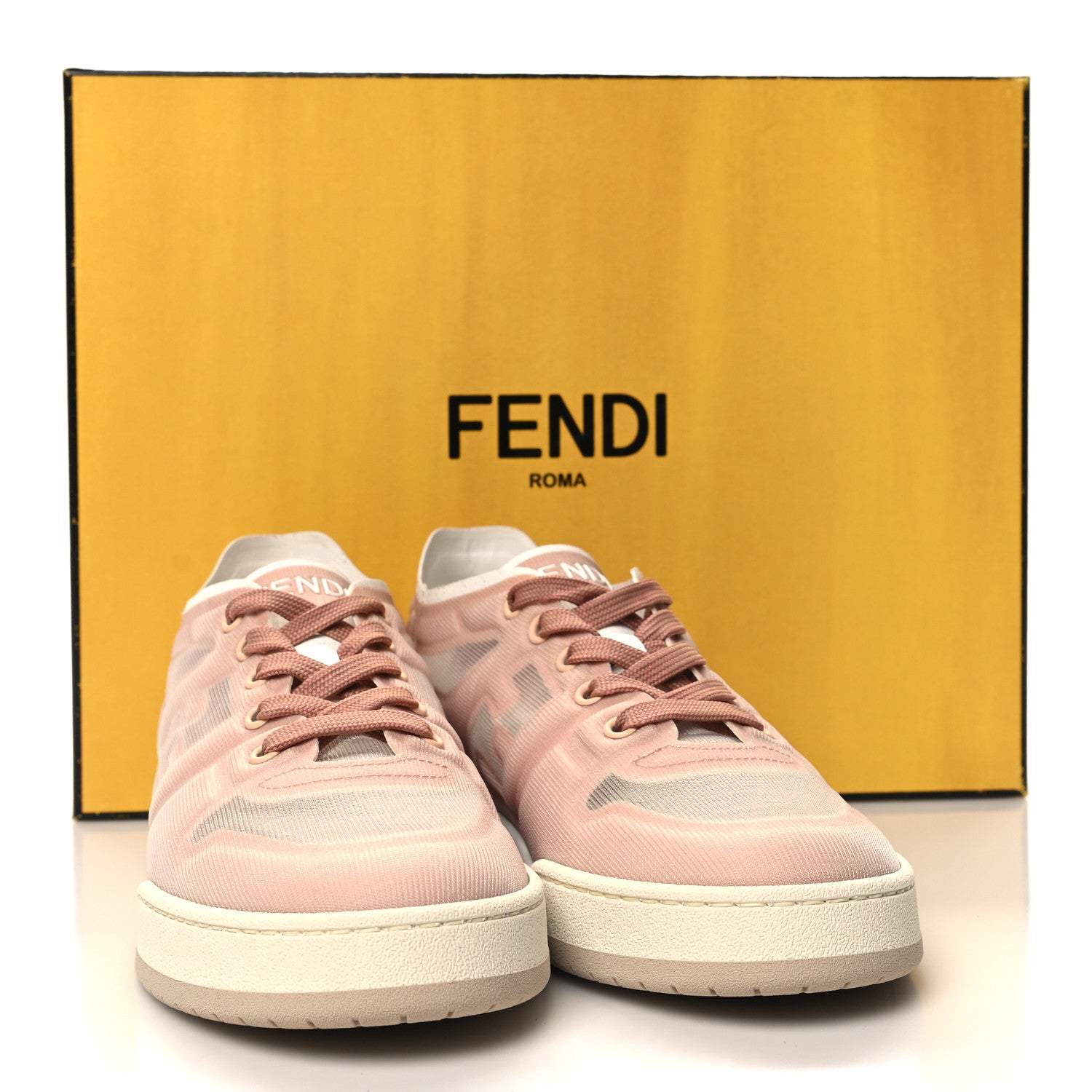 Fendi Fabric Mesh Fendi Match Low Top Sneakers 38 Flora White 9 of 9