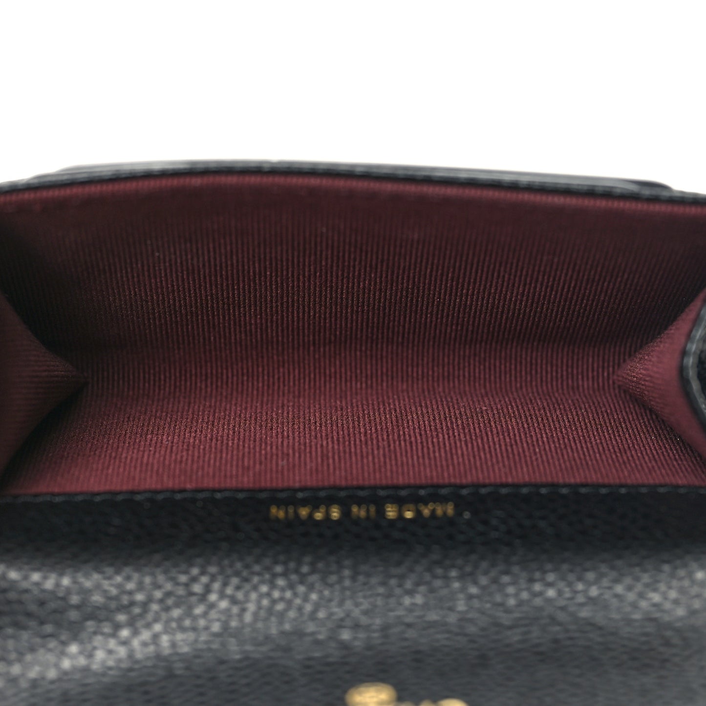 Caviar Quilted Flap Card Holder Wallet Black