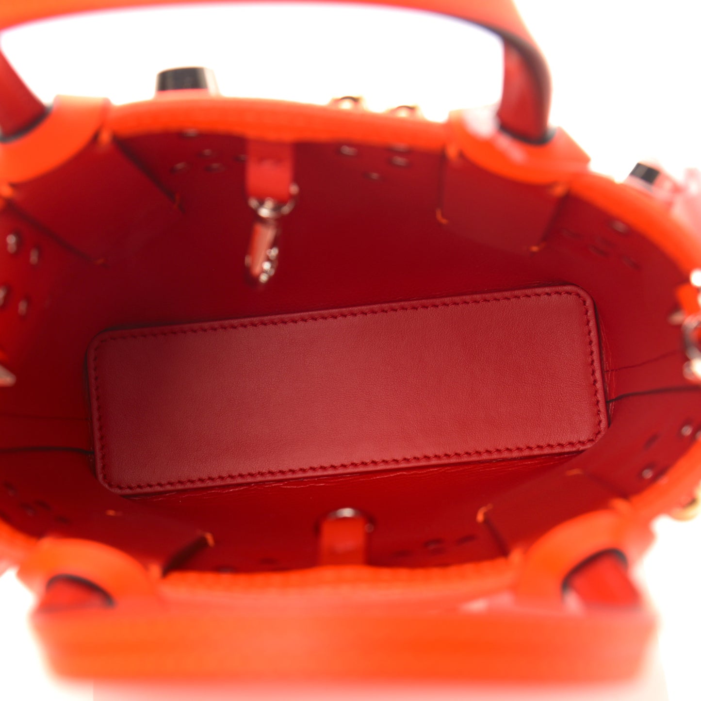 Calfskin Empire Spike Studded Mini Tote Sunrise Multicolor