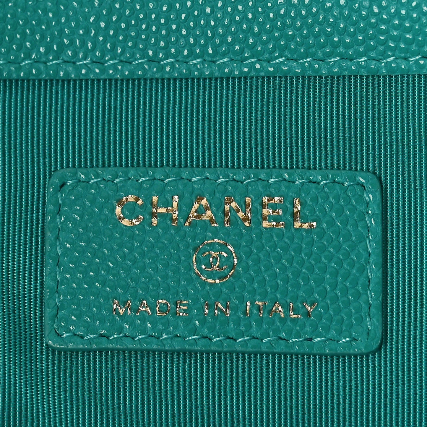 Caviar Quilted Large Cosmetic Case Turquoise