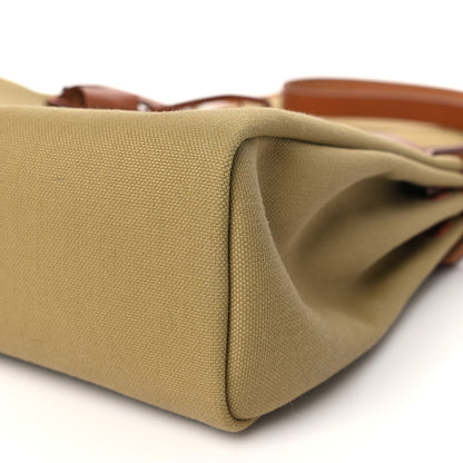 Hermes Military Toile Vache Hunter Herbag Zip Retourne 31 PM Poussiere Fauve 11 of 12