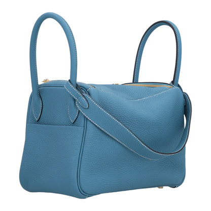 Hermes Taurillon Clemence Lindy 26 New Bleu Jean 2 of 9
