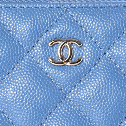 Chanel Caviar Quilted Small Cosmetic Case Blue 9 of 10