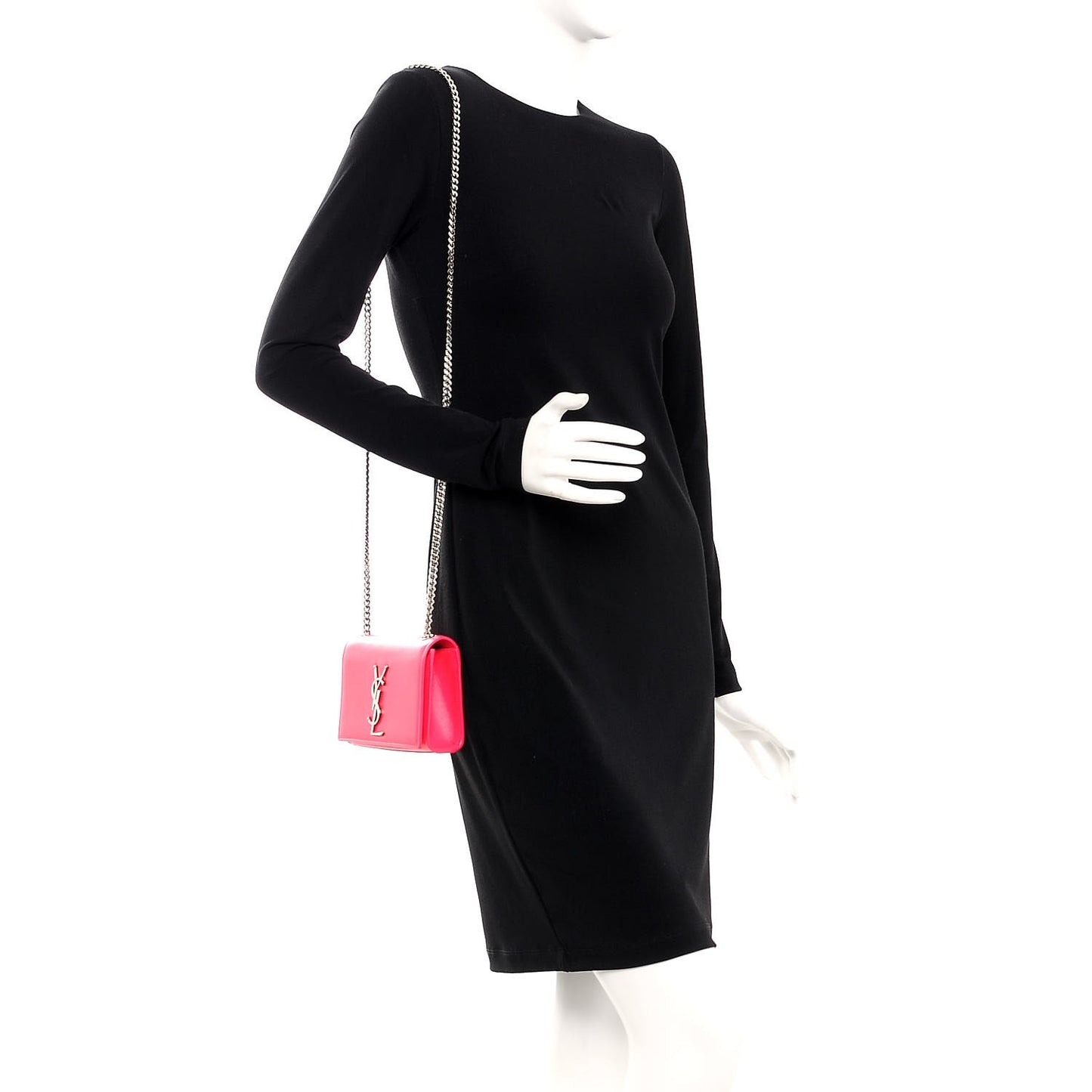 Smooth Calfskin Small Monogram Kate Satchel Bubblegum
