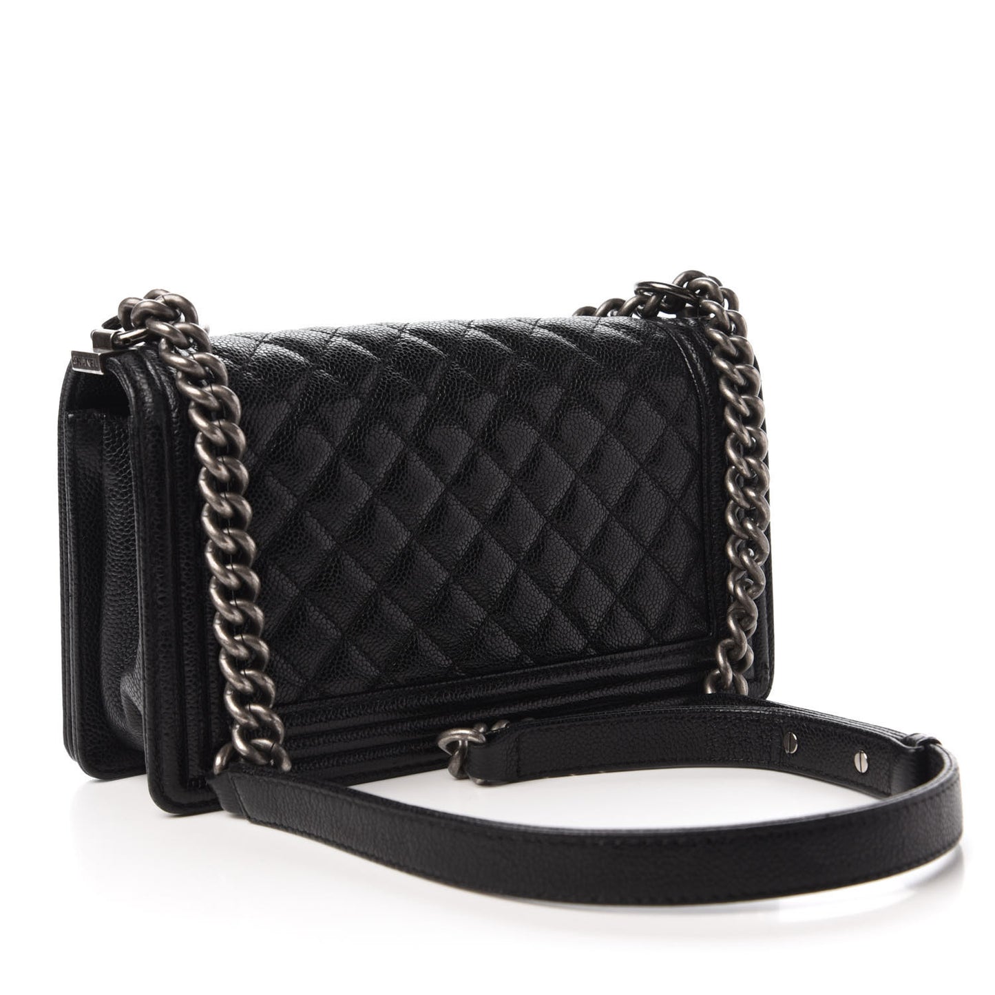 Caviar Quilted Medium Boy Flap Black