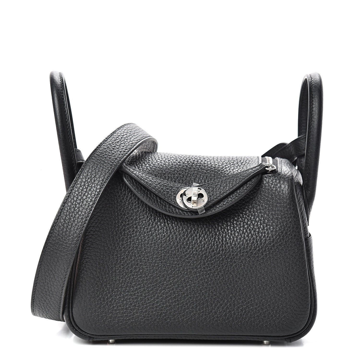 Hermes Taurillon Clemence Mini Lindy 20 Black 1 of 11