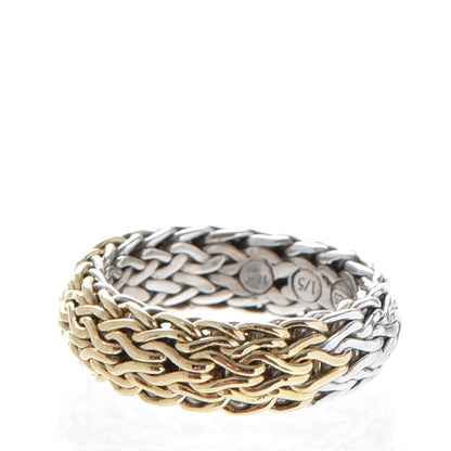 John Hardy Sterling Silver 18K Yellow Gold Classic Chain Ring 57 8 4 of 6