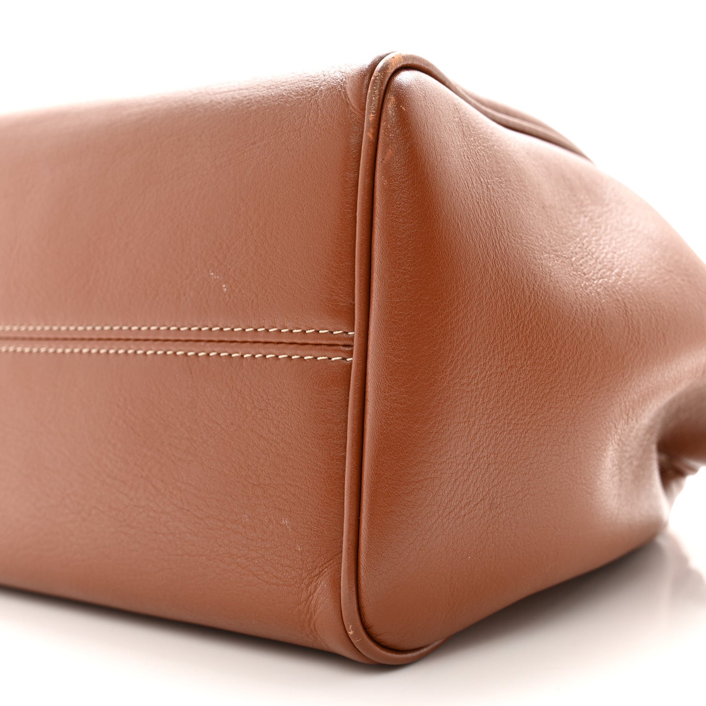 Smooth Calfskin Cuir Small Triomphe Cabas Drawstring Tan