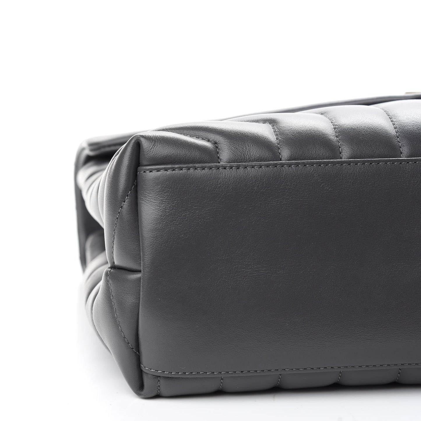 Calfskin Y Quilted Monogram Medium Loulou Chain Satchel Asphalt