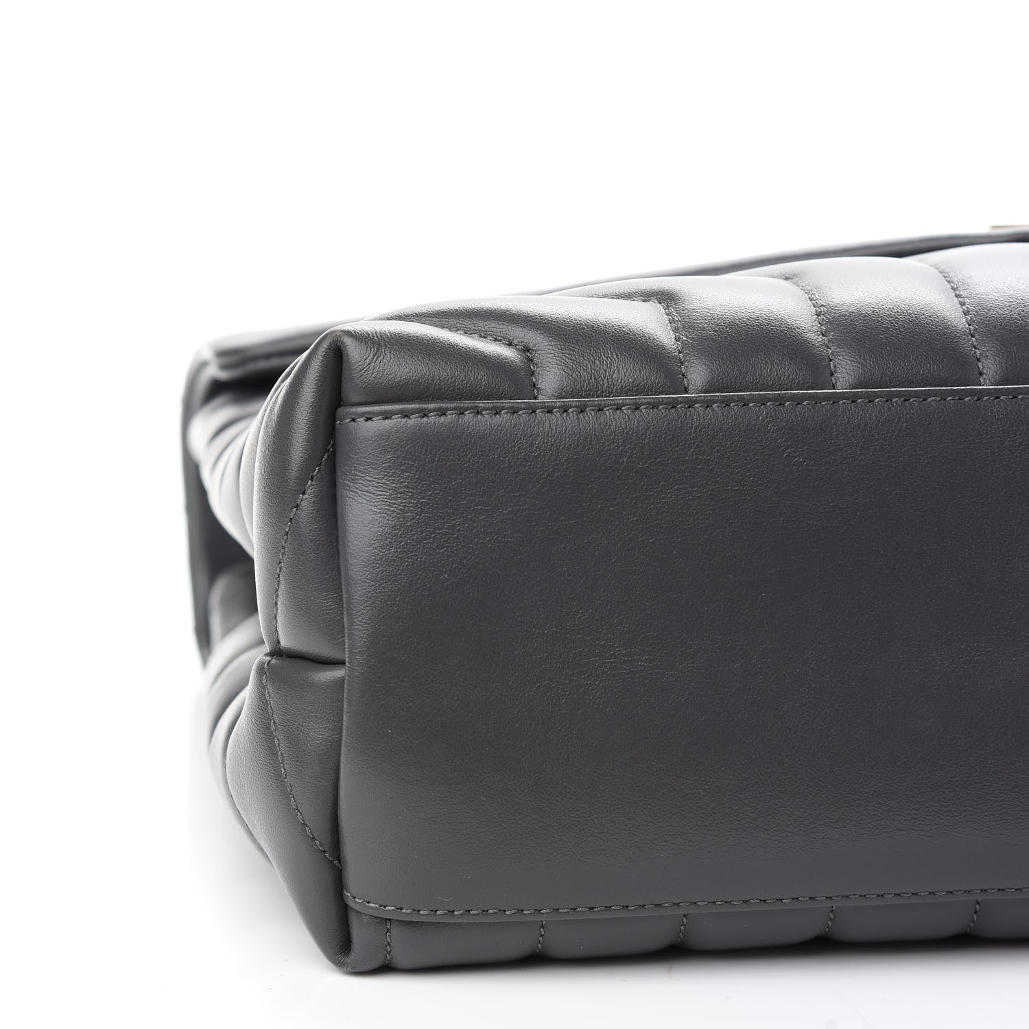 Saint Laurent Calfskin Y Quilted Monogram Medium Loulou Chain Satchel Asphalt 8 of 10