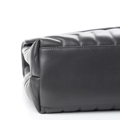 Saint Laurent Calfskin Y Quilted Monogram Medium Loulou Chain Satchel Asphalt 8 of 10