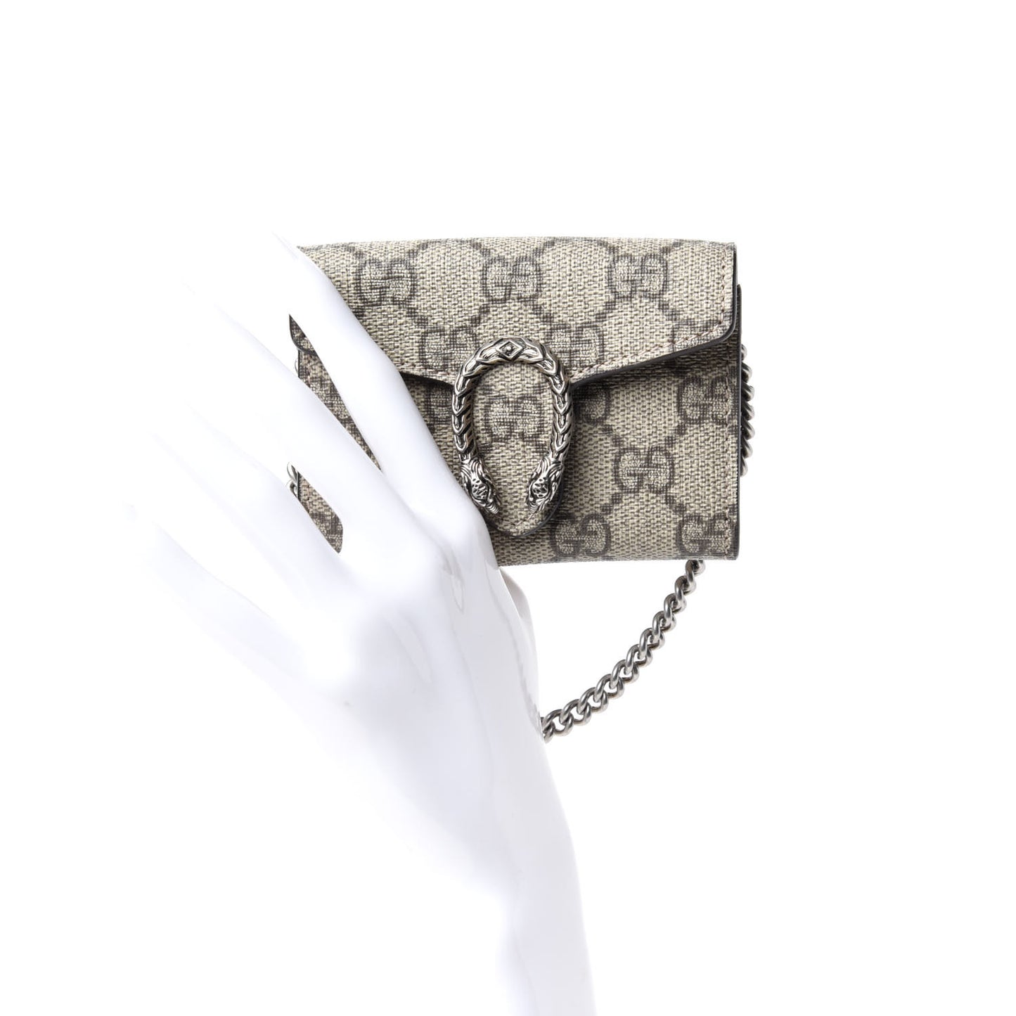 GG Supreme Monogram Dionysus Coin Purse Taupe