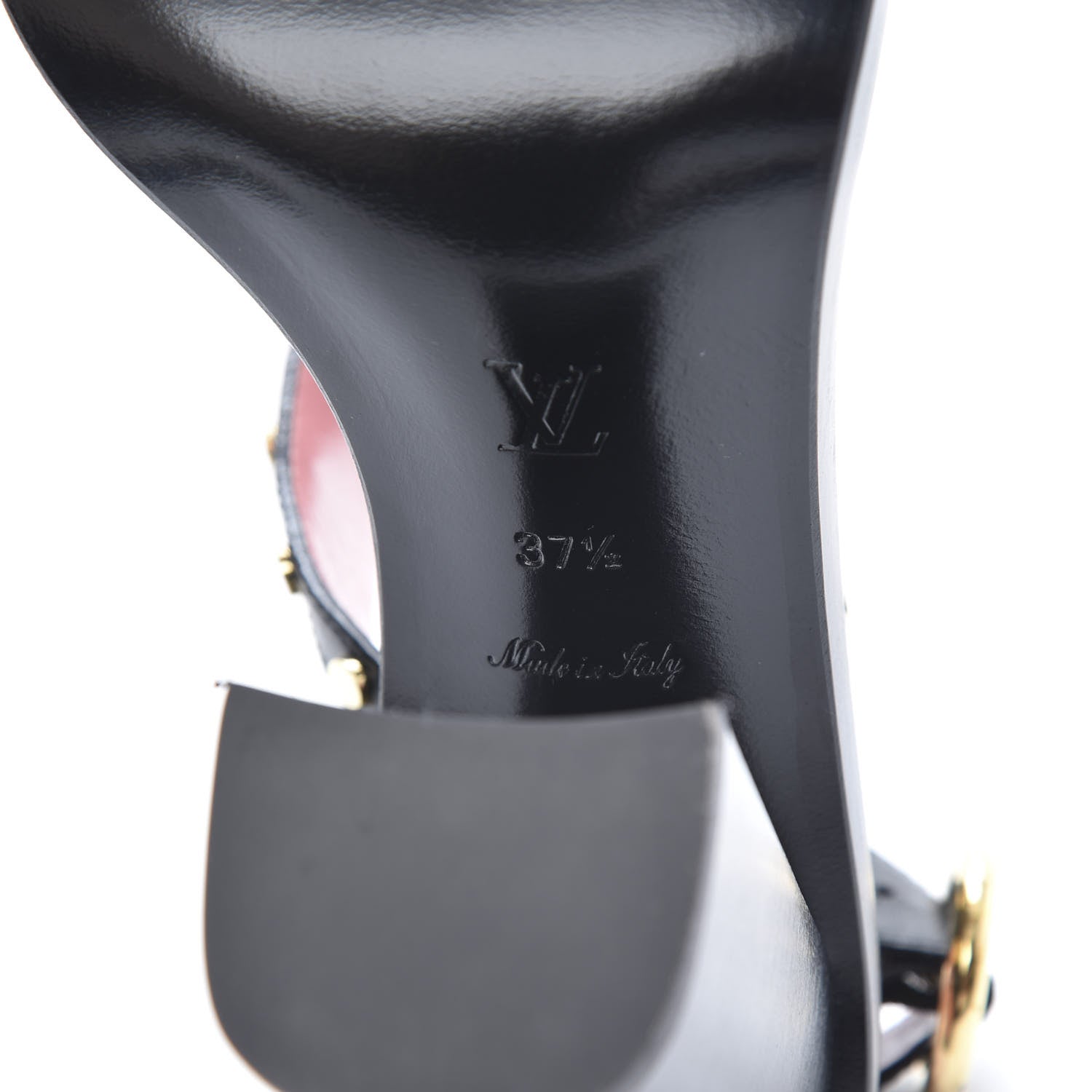 Louis Vuitton Calfskin Monogram Passenger Heeled Sandals 37.5 Black Rose 7 of 8