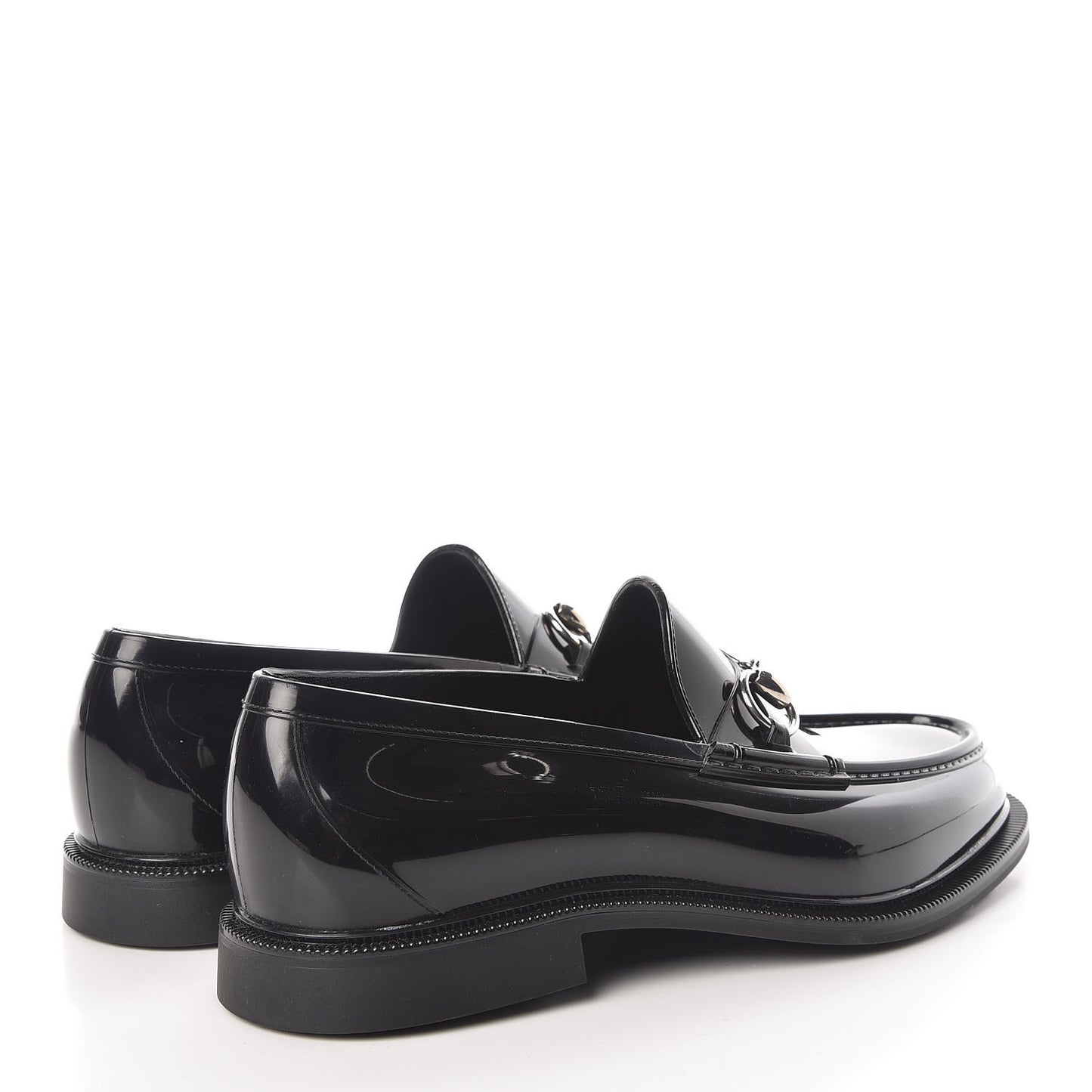 Rubber Mens Horsebit Moccasin Loafers 6 Black