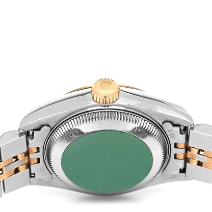 Rolex Stainless Steel 18K Yellow Gold Diamond 26mm Oyster Perpetual Datejust Watch Black 69173 4 of 4