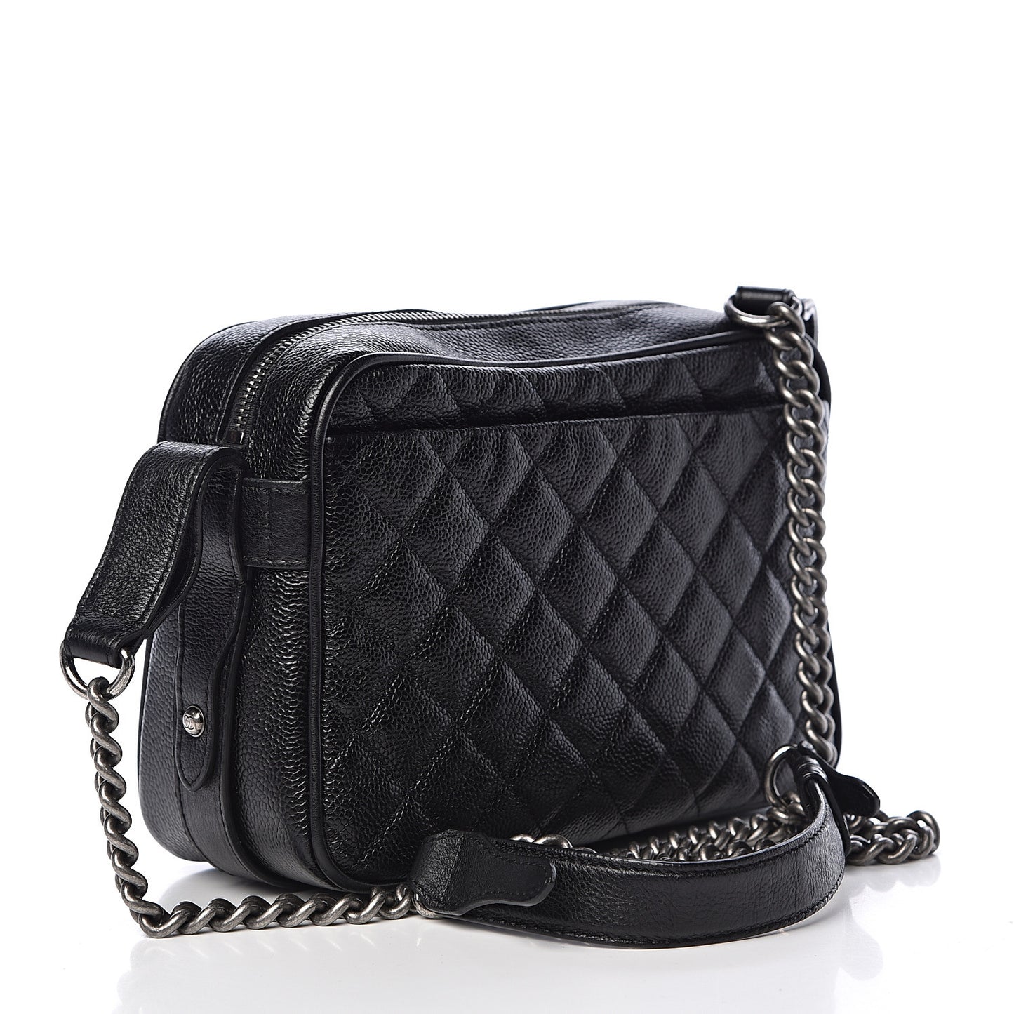 Caviar Quilted Medium Business Trip Camera Bag Black