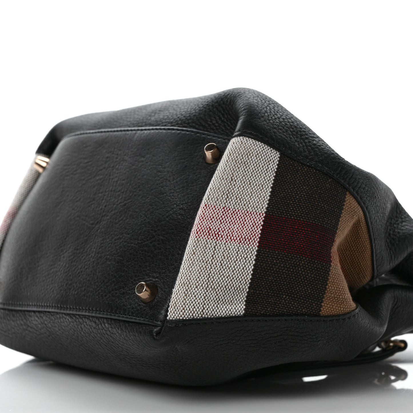 Grainy Calfskin House Check Small Maidstone Black