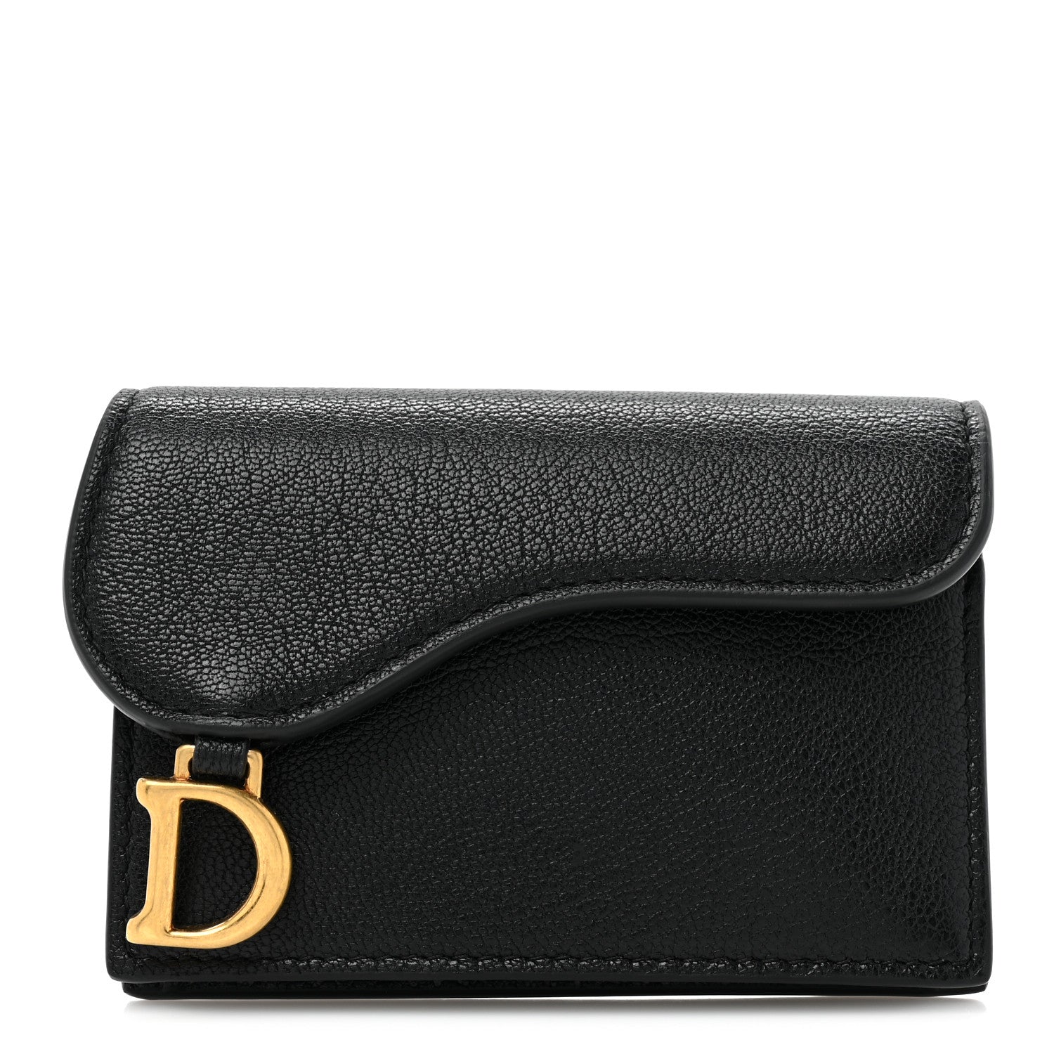 Christian Dior Goatskin Saddle Card Holder Black 1 of 10