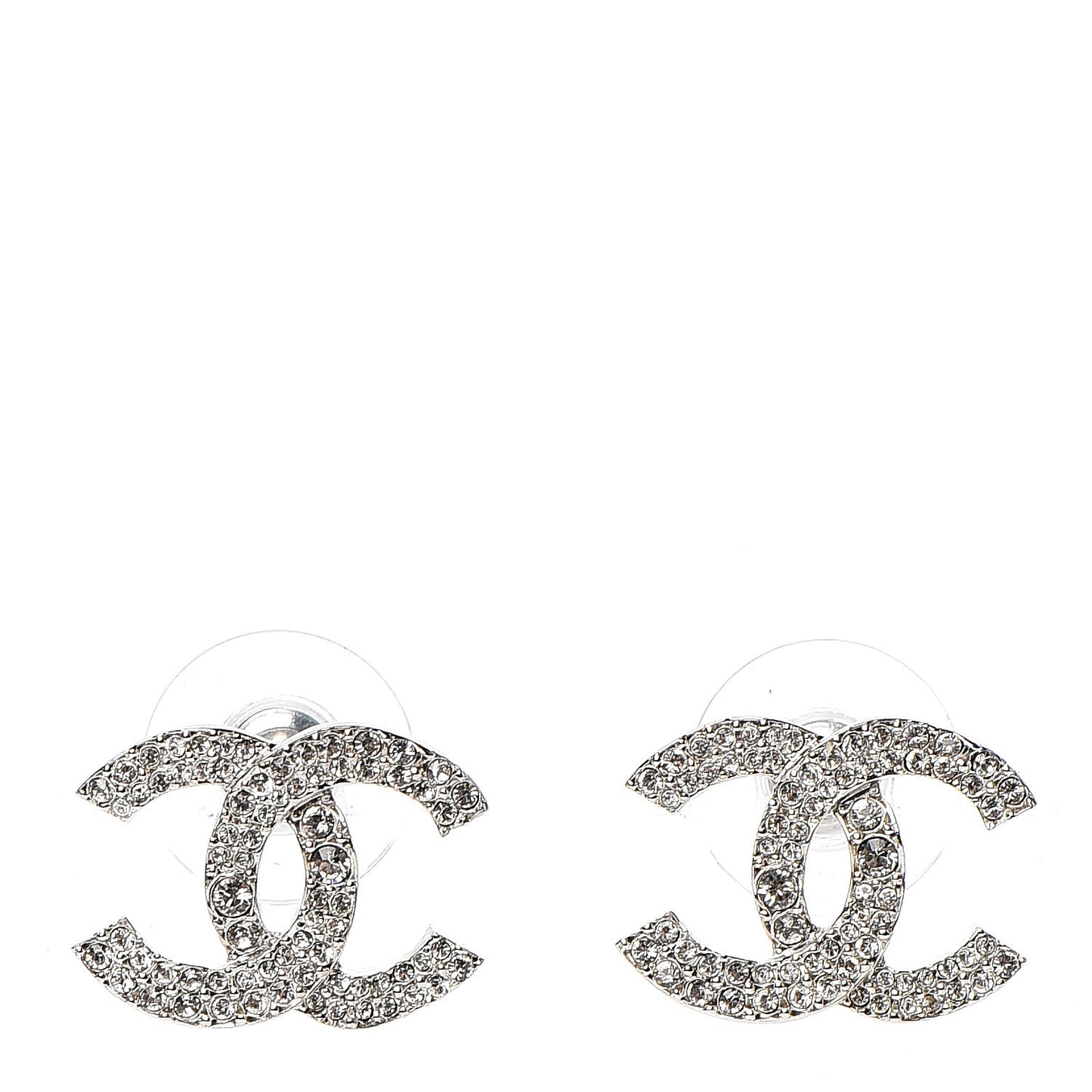 Crystal CC Earrings Silver