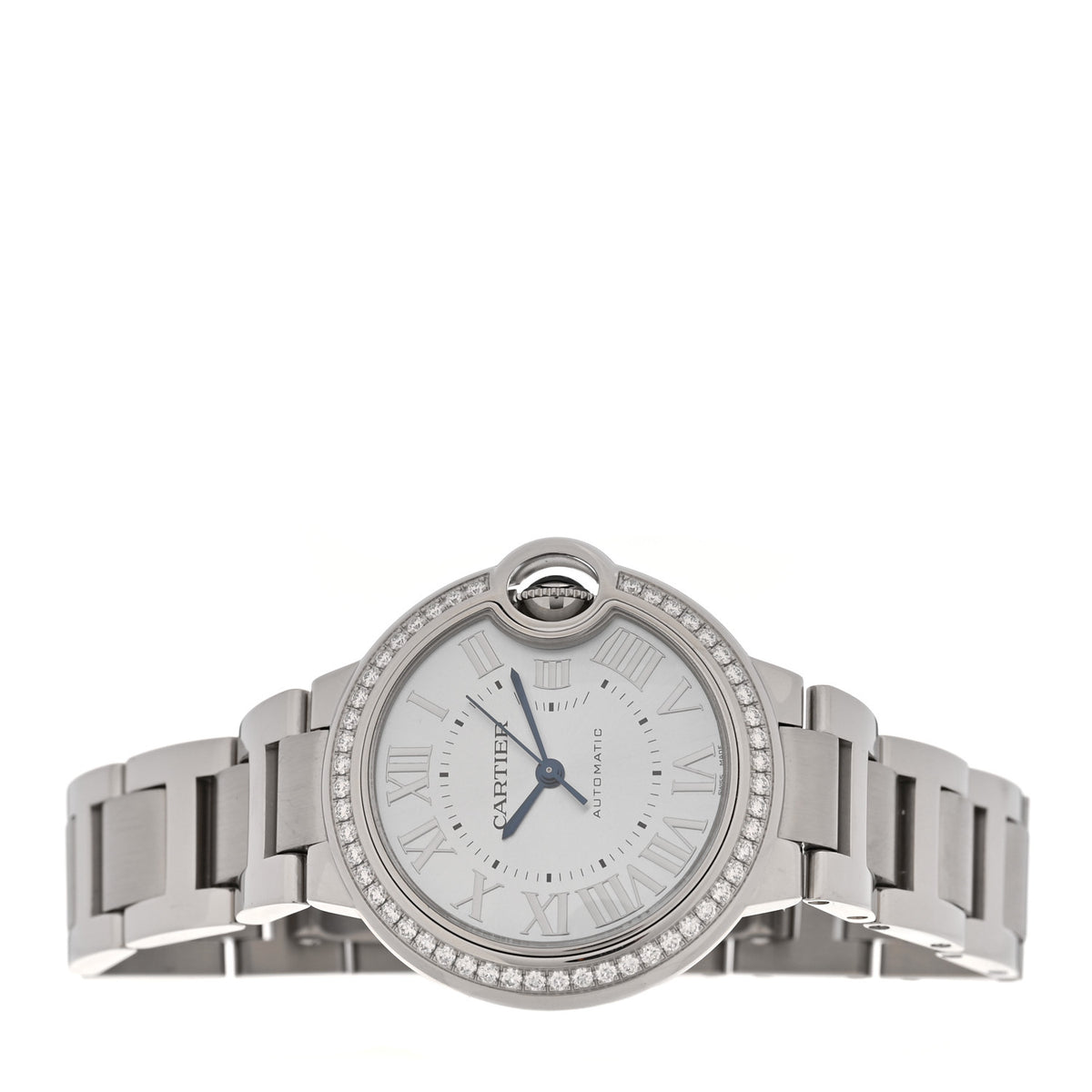 Cartier Stainless Steel Diamond Bezel 33mm Ballon Bleu De Cartier Automatic Watch Blue 2 of 5