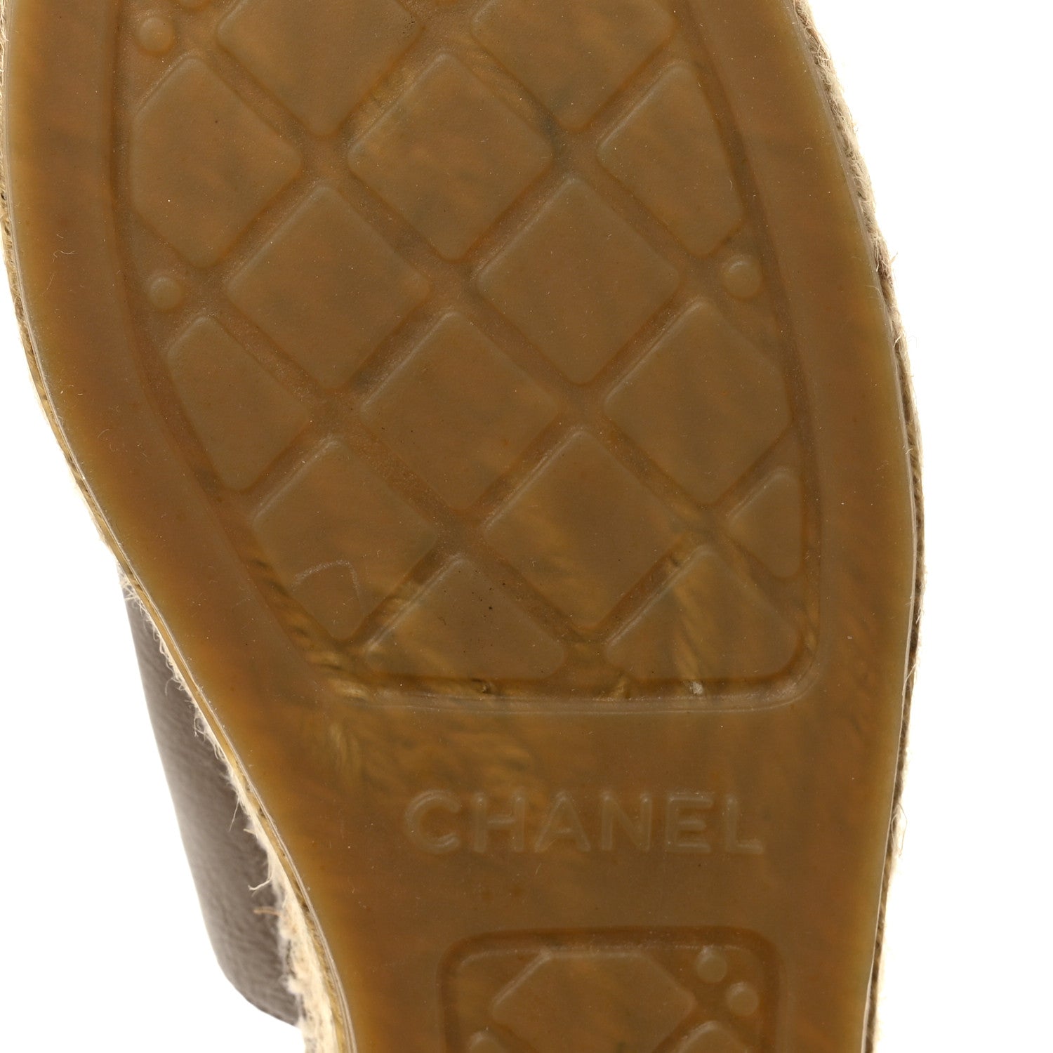 Chanel Calfskin CC Espadrille Mules 39 Dark Beige 8 of 10