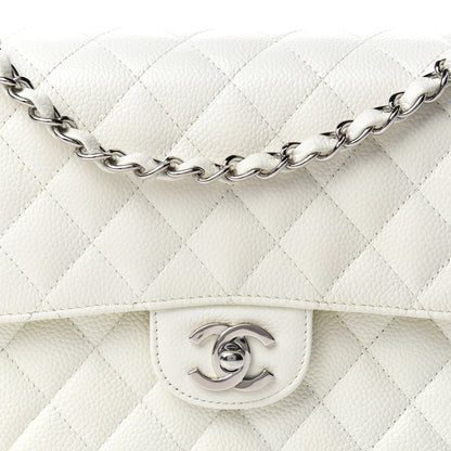 Chanel Caviar Quilted Medium Double Flap White 16 of 17