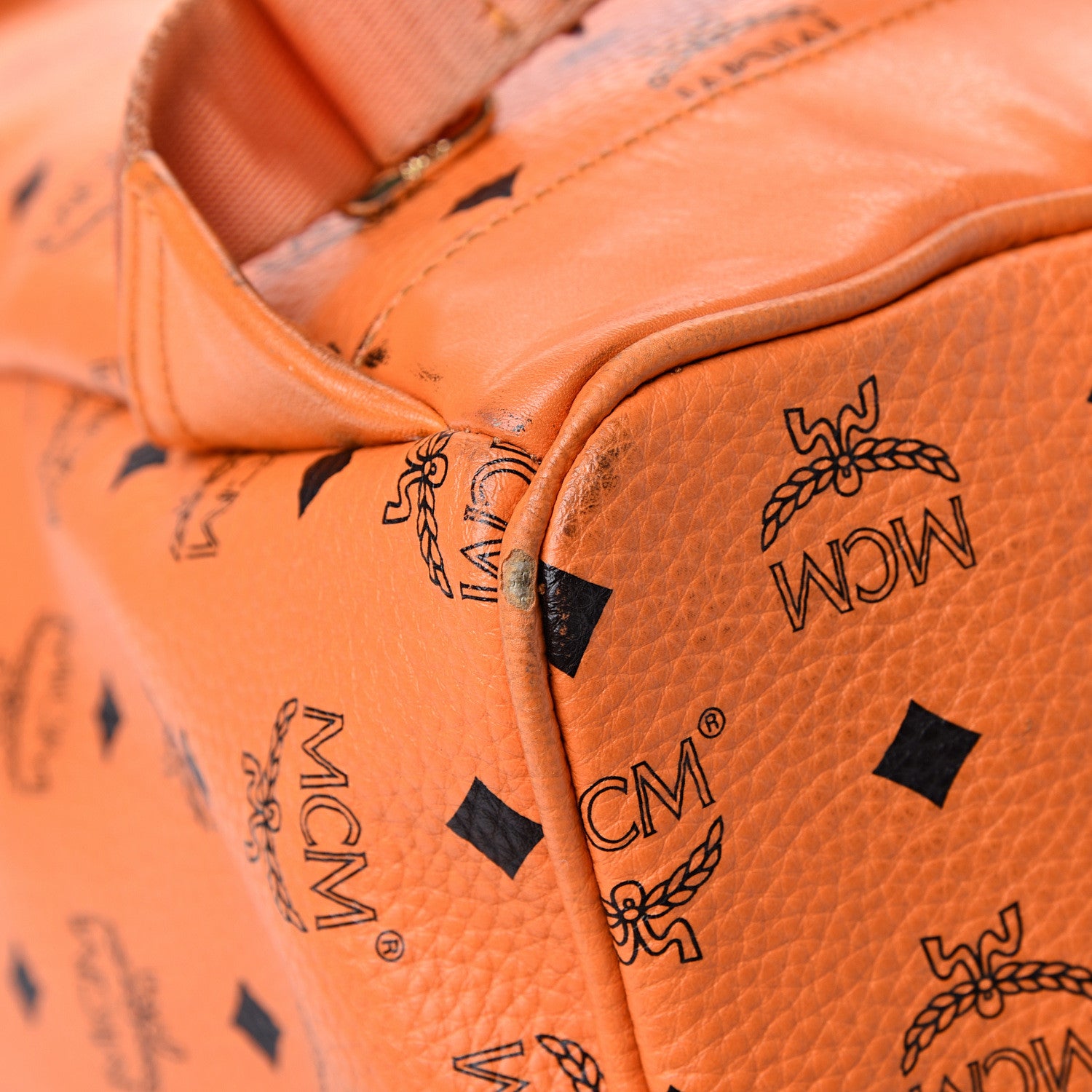 MCM Visetos Side Stud Large Stark Backpack Orange 11 of 21