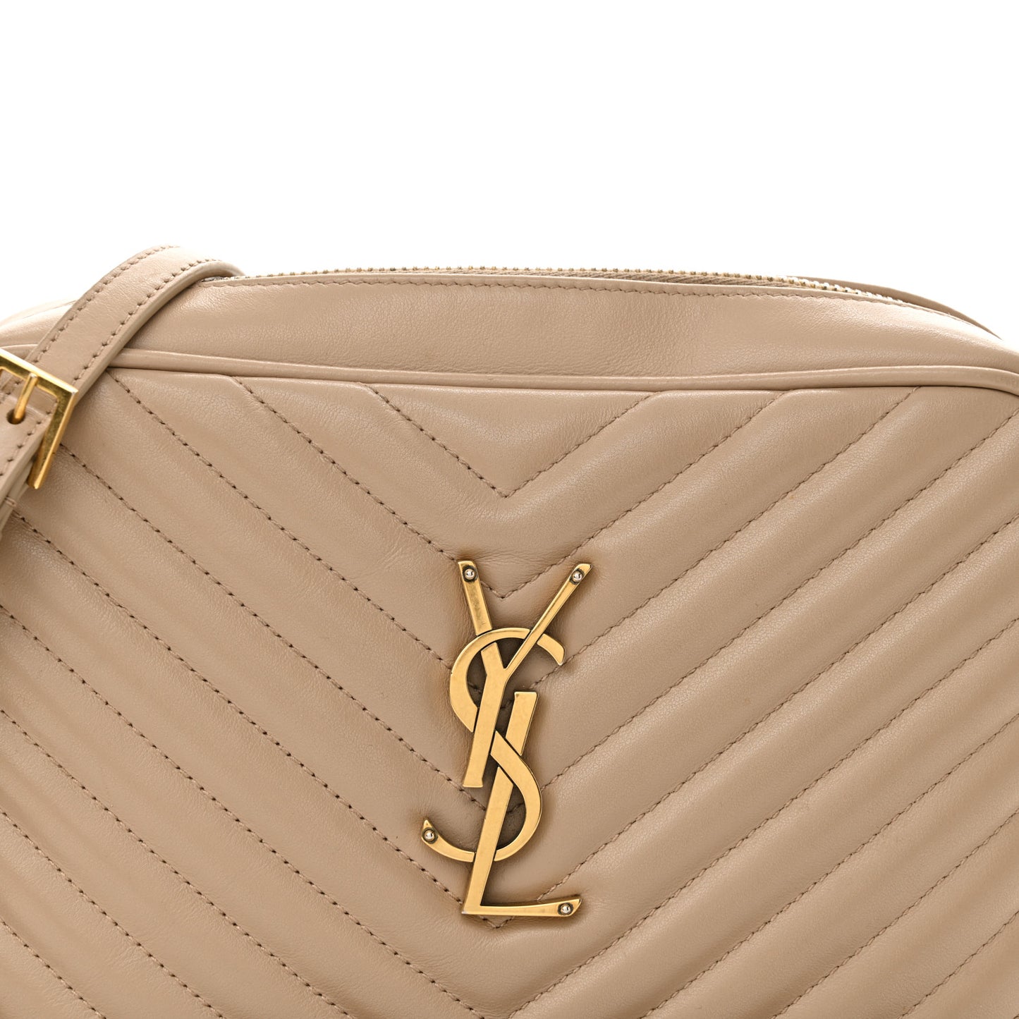 Calfskin Matelasse Monogram Lou Camera Bag Dark Beige