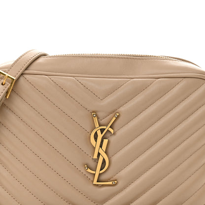 Saint Laurent Calfskin Matelasse Monogram Lou Camera Bag Dark Beige 8 of 17
