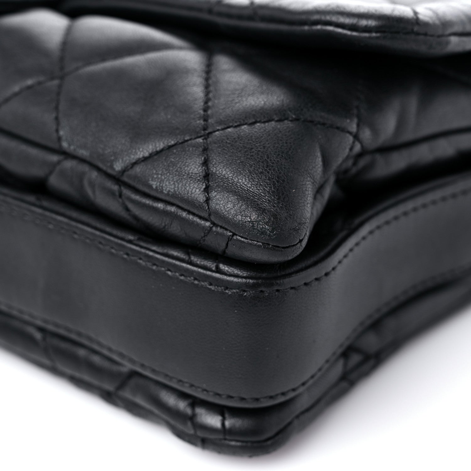 Chanel Lambskin Quilted Jumbo 3 Flap Black 9 of 21