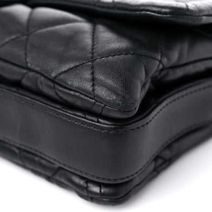Chanel Lambskin Quilted Jumbo 3 Flap Black 9 of 21