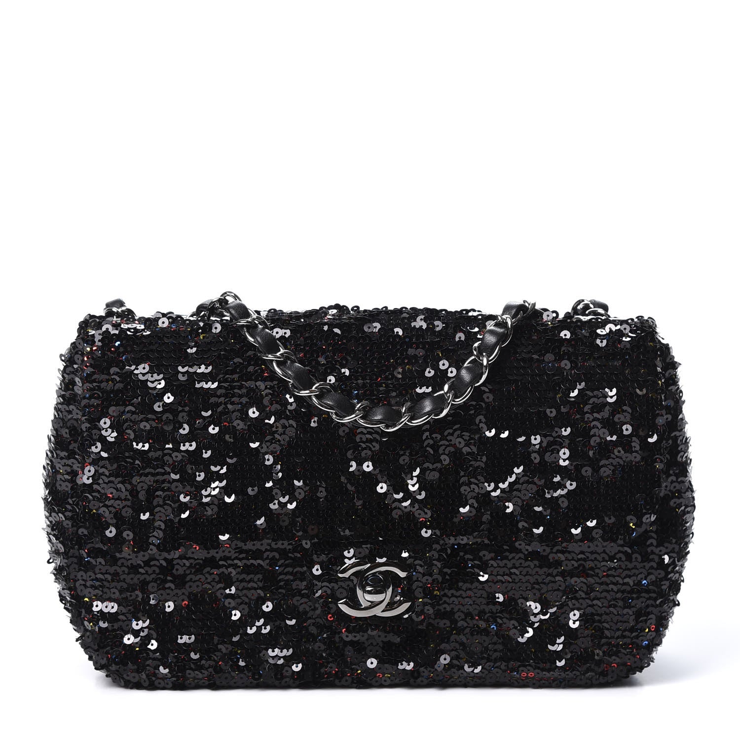 Chanel Sequin Medium Single Flap Multicolor Black 1 of 10