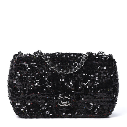 Chanel Sequin Medium Single Flap Multicolor Black 1 of 10