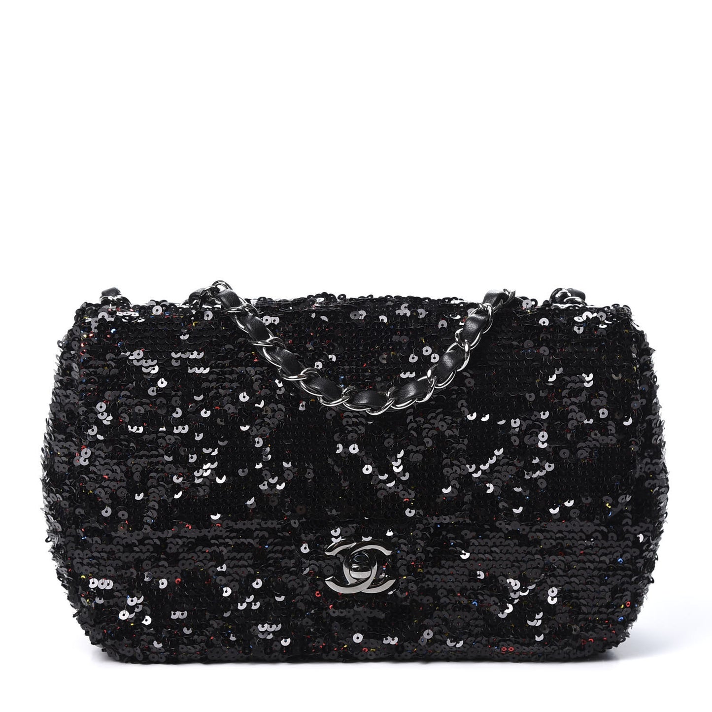 Sequin Medium Single Flap Multicolor Black