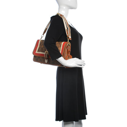 Louis Vuitton Monogram Rayures Tisse Clutch Red 2 of 15