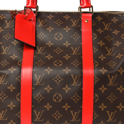 Louis Vuitton Calfskin Monogram Keepall Bandouliere 50 Coquelicot 6 of 8
