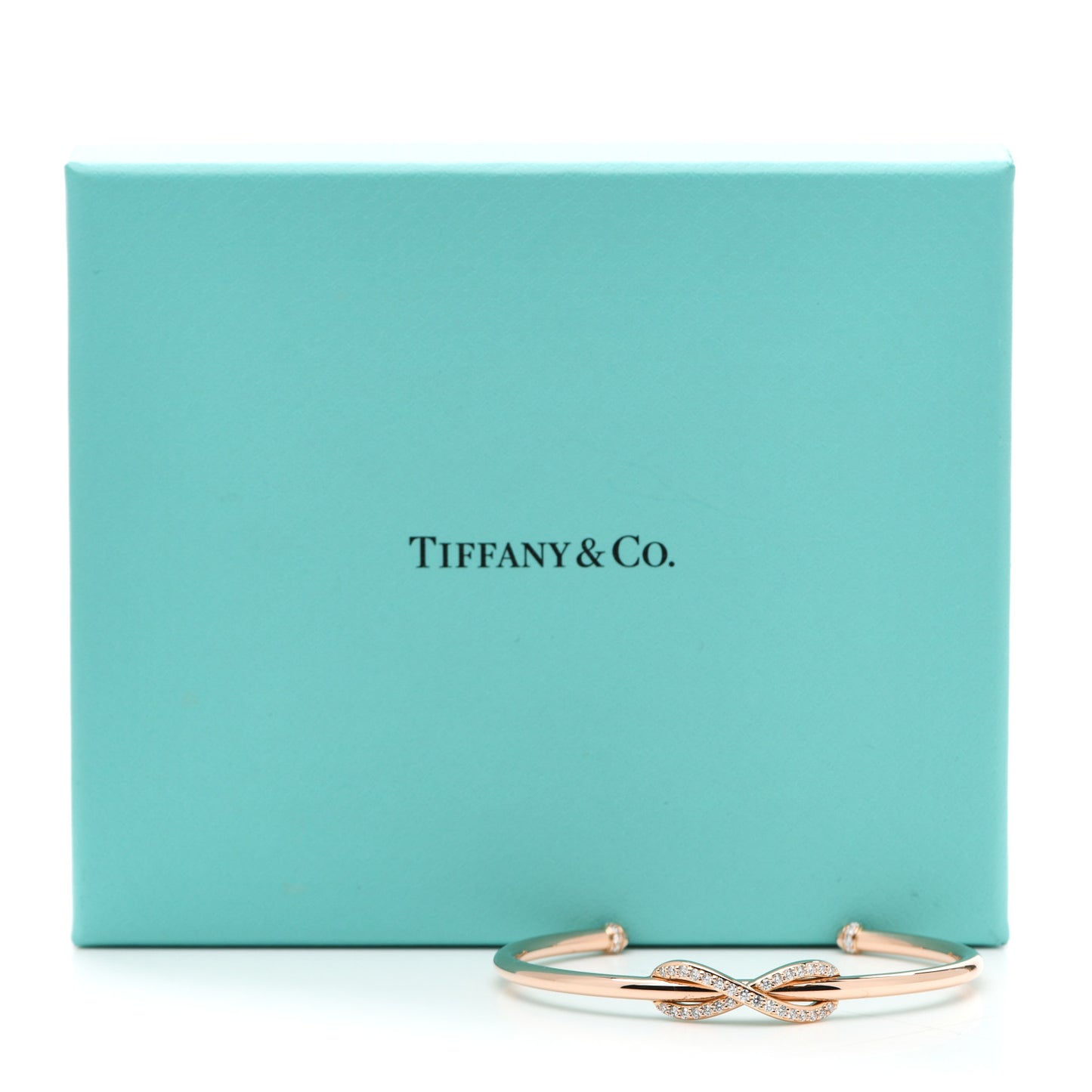 18K Rose Gold Diamond Infinity Cuff Bracelet