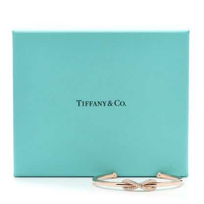 Tiffany 18K Rose Gold Diamond Infinity Cuff Bracelet 4 of 4