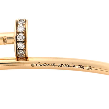 Cartier 18K Yellow Gold Diamond Small Juste Un Clou Bracelet 15 4 of 6