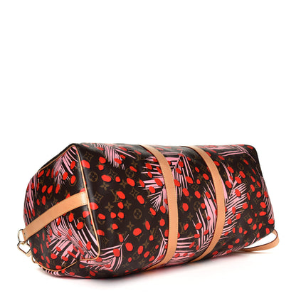 Louis Vuitton Monogram Jungle Dots Keepall Bandouliere 50 Sugar Pink Poppy 6 of 13