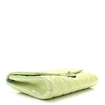 Chanel Patent Quilted Clutch With Chain Flap Light Green 4 of 11