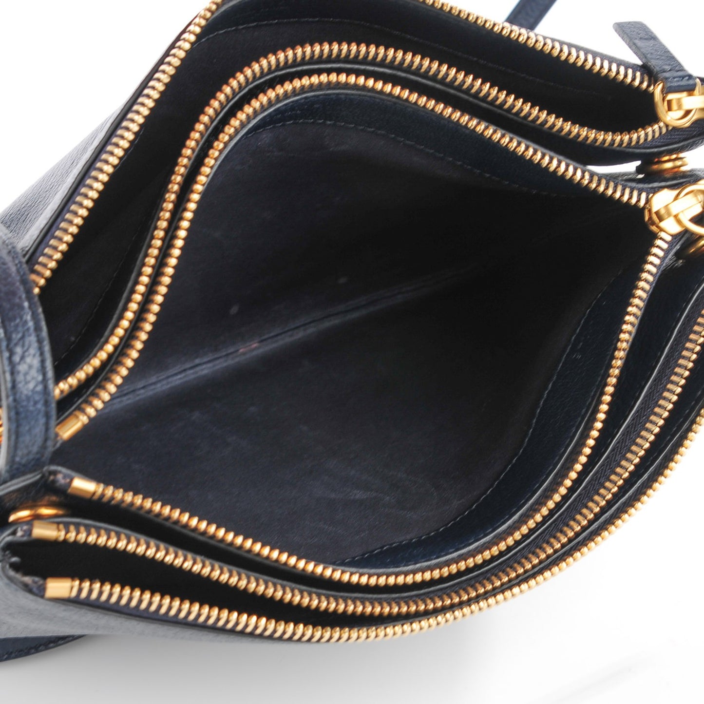 Goatskin Large Trio Crossbody Dark Blue