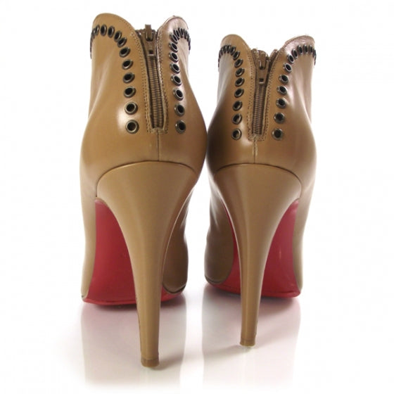 Leather Catch Me 100 Booties 38.5 Camel