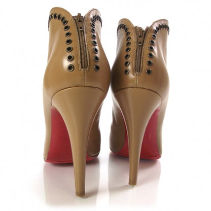 Christian Louboutin Leather Catch Me 100 Booties 38.5 Camel 3 of 7