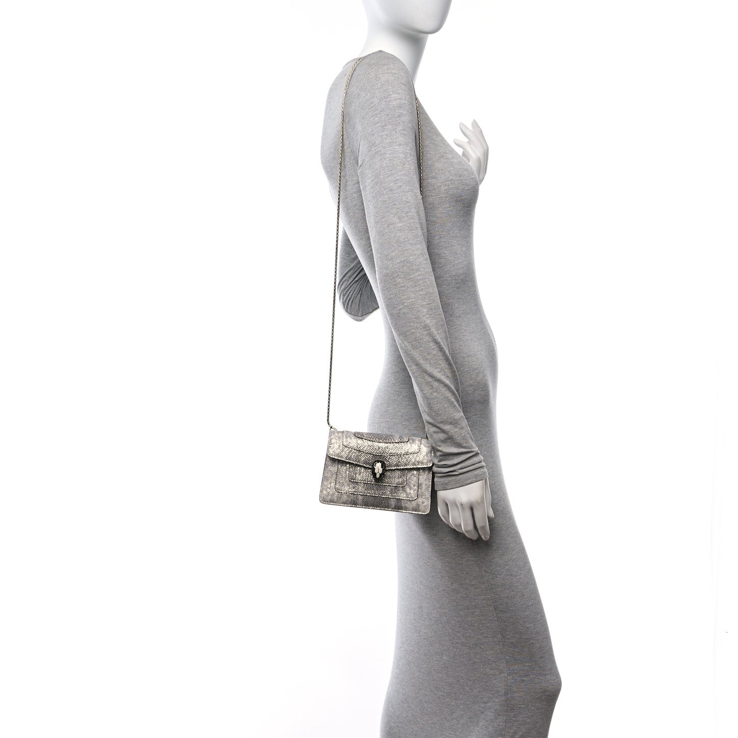 Metallic Karung Serpenti Forever Crossbody White Agate