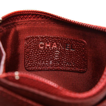 Chanel Caviar CC Zip Card Holder Red 6 of 7