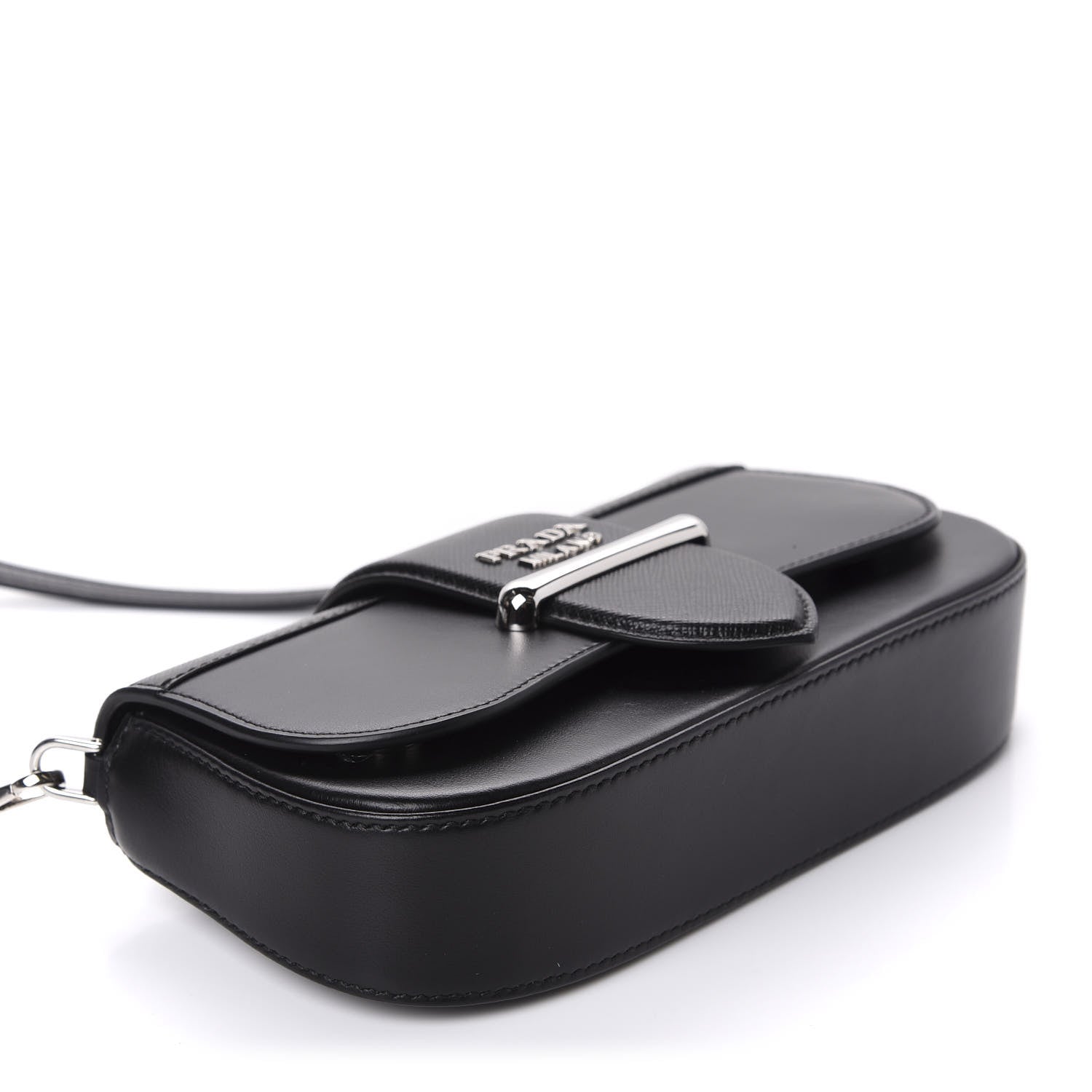 Prada City Calfskin Saffiano Mini Sidonie Shoulder Bag Black 4 of 10