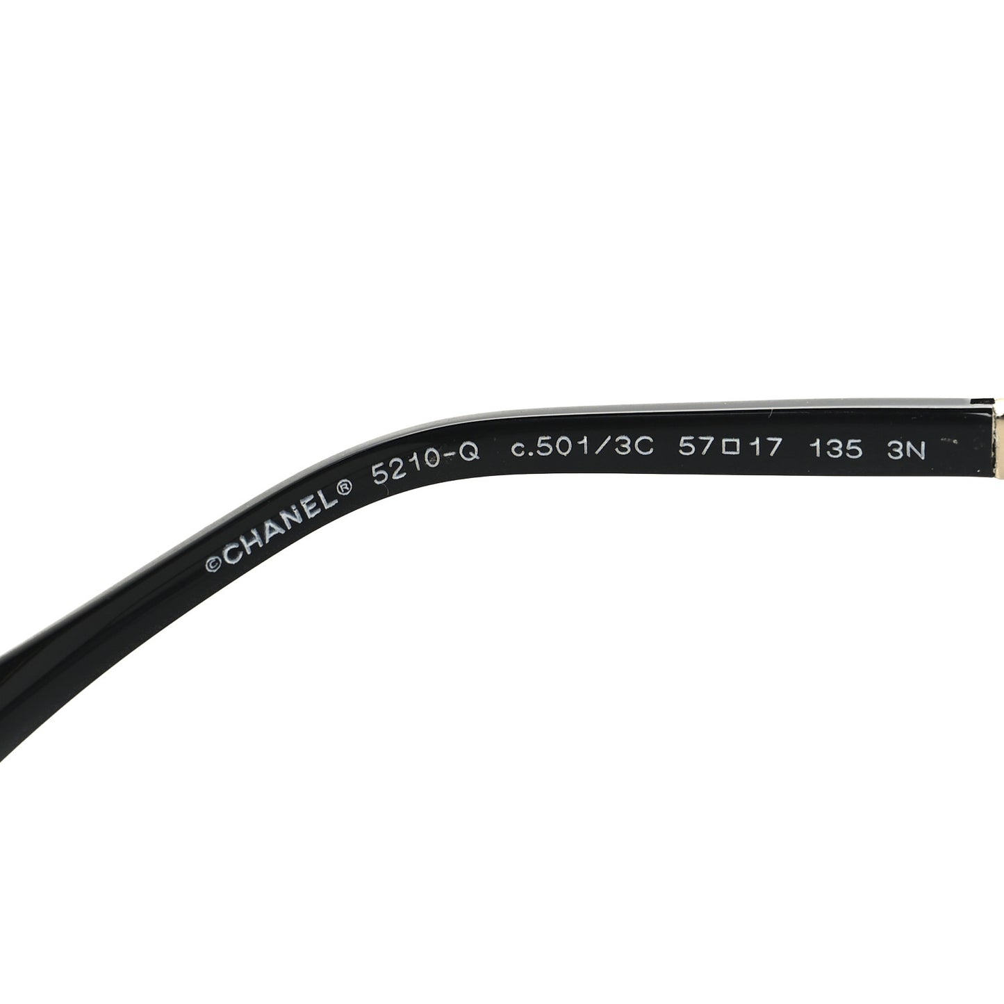 Lambskin Square Chain Sunglasses 5210-Q Black